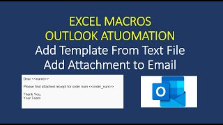 E-Mail Automation Using Excel Macros | How To Automate Outlook Email Sending with Template