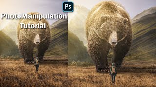 Giant Bear Photo Manipulation Tutorial | Photoshop Tutorial Step by Step screenshot 4