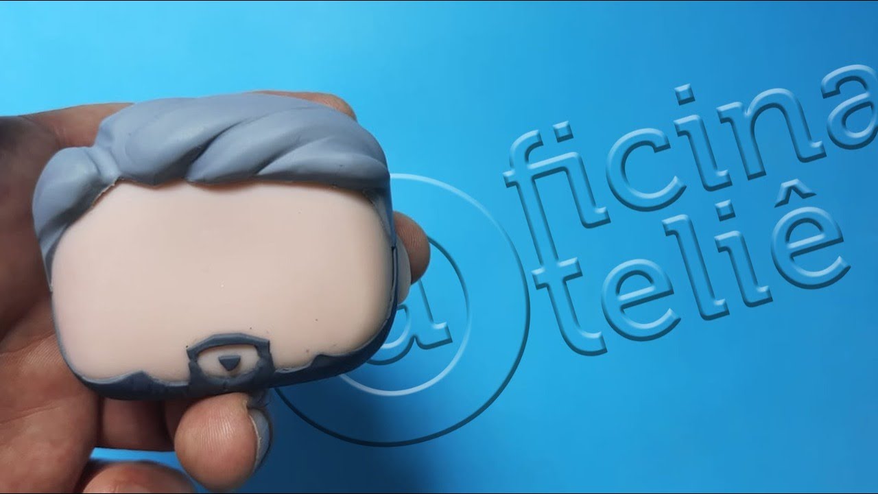 Cabelo penteado masculino + barba, em biscuit.