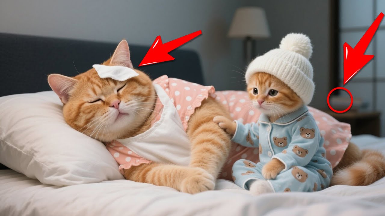 Mama Cat Gets Sick 🤒, Ginger Kitten Calls Grandma Cat Home 📞💕 | Funny Cat Videos