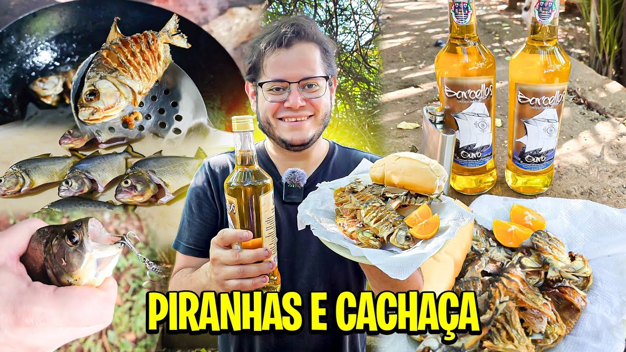 Pescaria de Piranha, Limpando, Fritada de Peixe e uma Boa Cachaça 