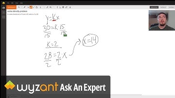 Direct Variation problem - solving for missing variables