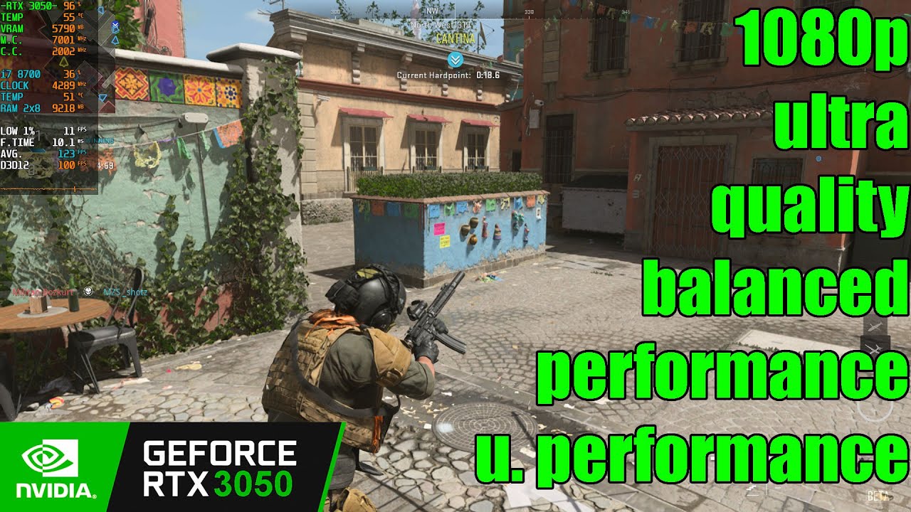 RTX 3050 | Call of Duty Modern Warfare II Open Beta Third Person - 1080p Ultra, DLSS All Presets