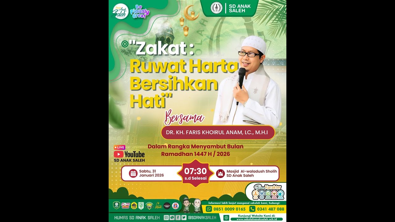 Live Streaming Kajian Islam: Zakat: Ruwat Harta, Bersihkan Hati