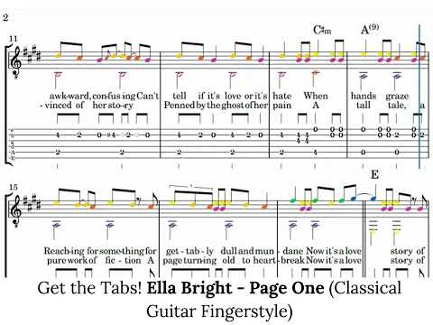 Page One (Off Campus: The Mixtape soundtrack TV series) (Classical Guitar Fingerstyle Tabs Musical Notes Chords Sheet Music + Audio midi) - Ella Bright