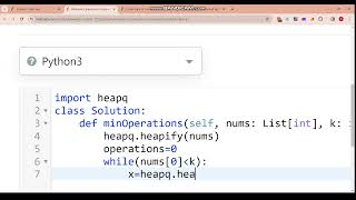 Leetcode Biweekly Contest 125 | 100232. Minimum Operations to Exceed Threshold Value II | Python