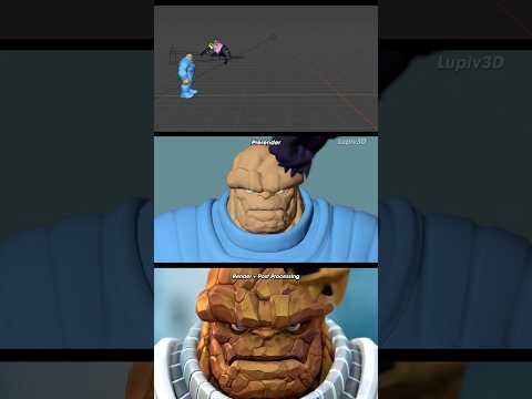 Behind the scenes of my BP Thragg animation #blender #marvelrivals #animation #invincible
