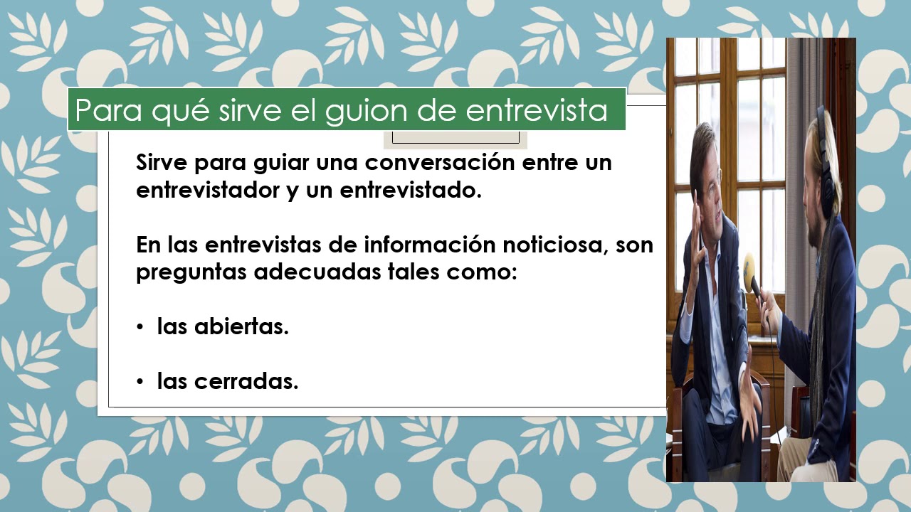 Guion de la entrevista - YouTube