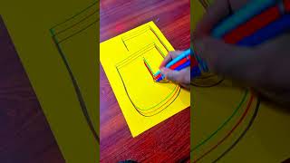 Allah Name Calligraphy with Colorful Markers 🌈 Beautiful Arabic Calligraphy Art #shorts