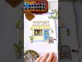 30s Watercolor:Cozy Cafe Painting Tutorial #art #watercolor #painting #drawing #watercolorpainting