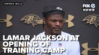 Lamar Jackson speaks at opening of 2026 Training Camp