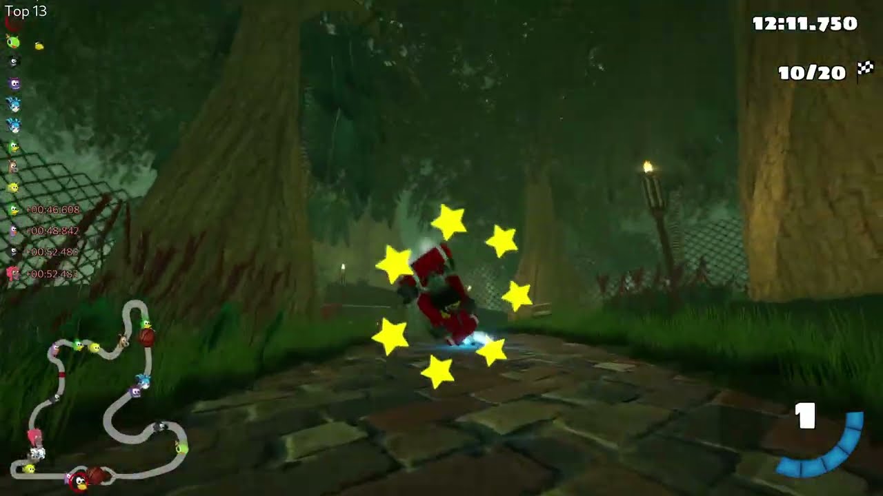 SuperTuxKart - Wildlife Jungle Ruins, 20 laps, expert