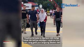 Bikin Iri, Momen Adik Perempuan Dijemput Tiga Kakak Laki-lakinya saat Pulang Sekolah, Bak Bodyguard