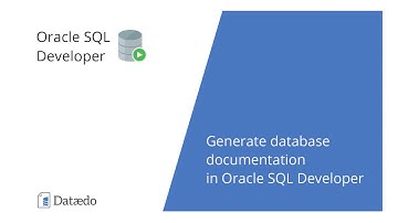 Generate documentation and export it to HTML with Oracle SQL Developer