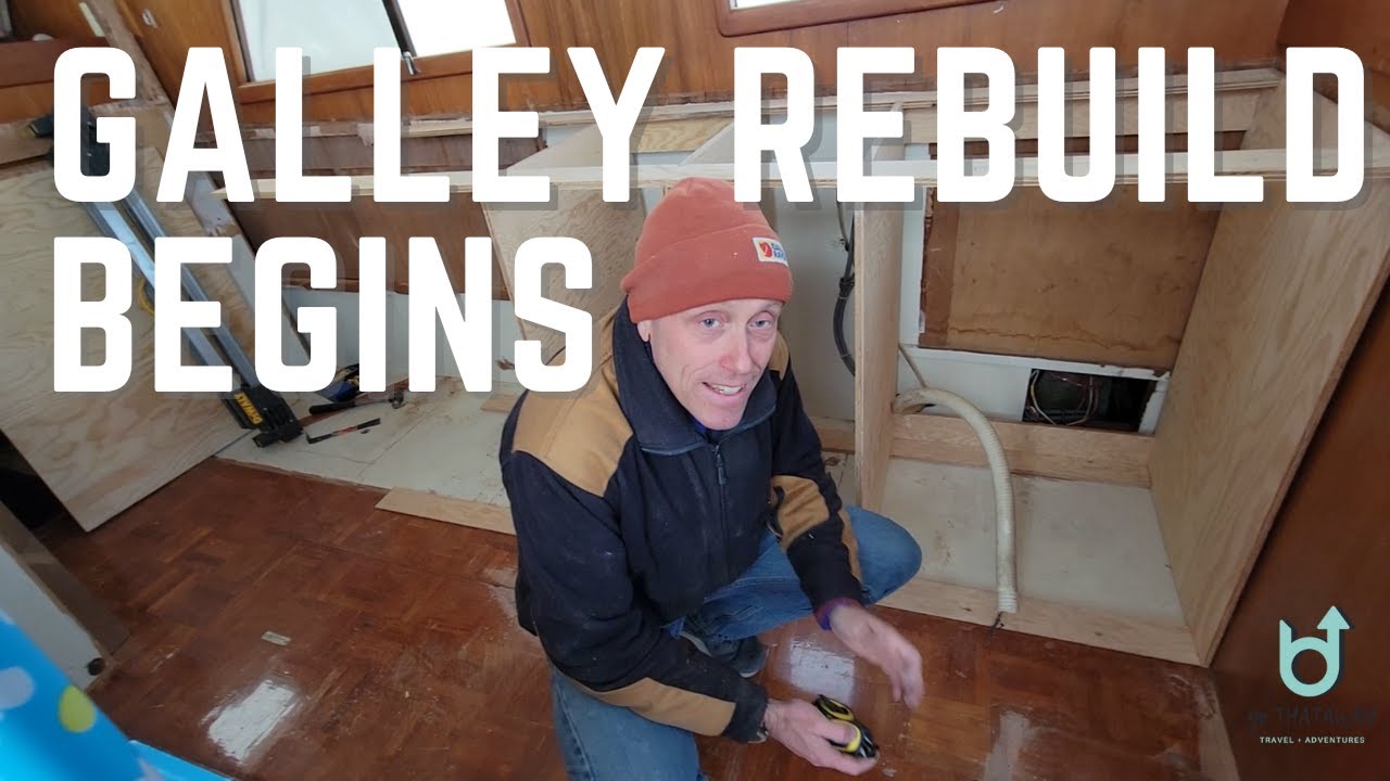 The galley re-build has begun on our '91 Marine Trader