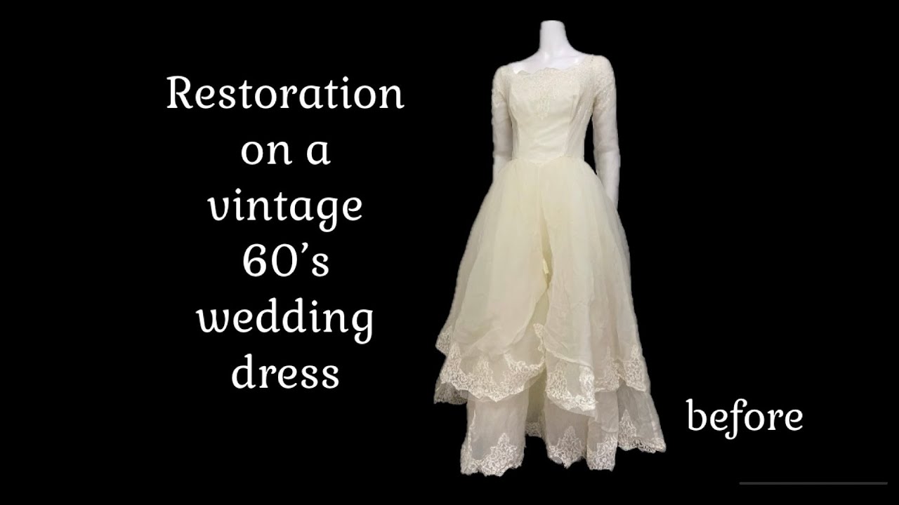 Из потрёпанного в прекрасное. Реставрация винтажного свадебного платья 60-х. #винтажныесвадебныеп...
