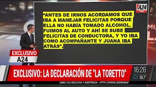 🚨 EXCLUSIVO: la DECLARACIÓN de "La Toretto"