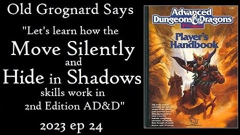 AD&D 2nd Edition Thieving Skills: Move Silently and Hide in Shadows