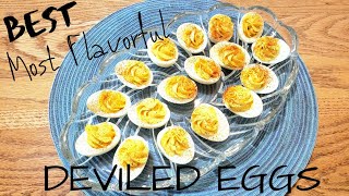 THE BEST MOST FLAVORFUL DEVILED EGGS!! |gluten & dairy free| #hardboiledeggs #deviledeggs