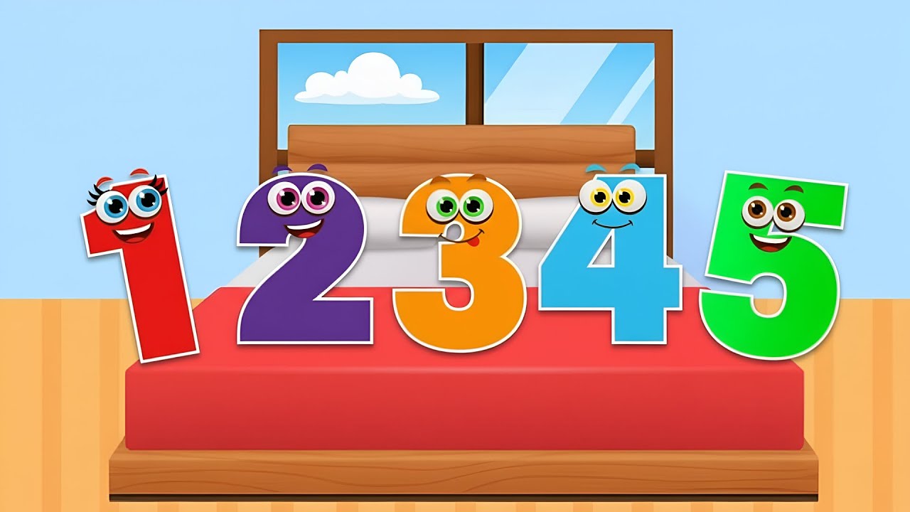 Ten Little Numbers Jumping on the Bed | Nursery Rhymes and Baby Song - Bouncy Buddies #counting