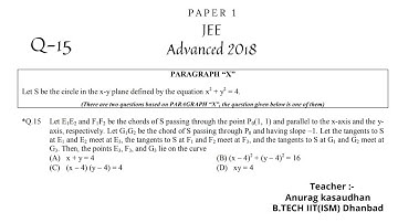 JEE Advanced 2018 Math Paper 1 (Q 15) solution | IIT JEE Maths | #projecteducation #jeeadvanced2018