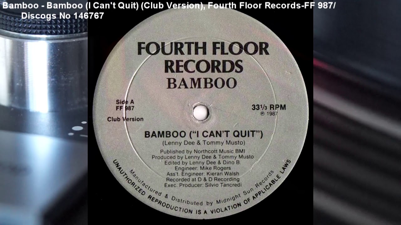 Bamboo Bamboo I Can T Quit Club Version 1987 Youtube