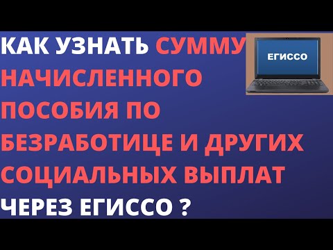 Как узнать сумму начисленного пособия по безработице и других социальных выплат через сайт ЕГИССО ?