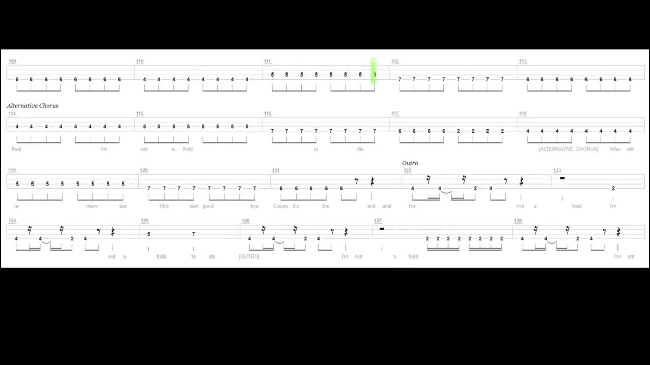 Black Veil Brides In The End Bass Tabs CGCF Tuning YouTube
