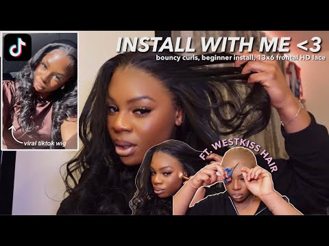 Install STUNNING curly 13*6 HD lace frontal with me🎀 | ft. Westkiss Hair (beginner install)