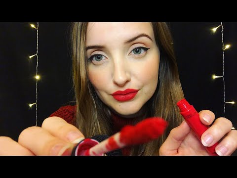 ASMR~ Doing Your Makeup For Christmas, Mouth Sounds