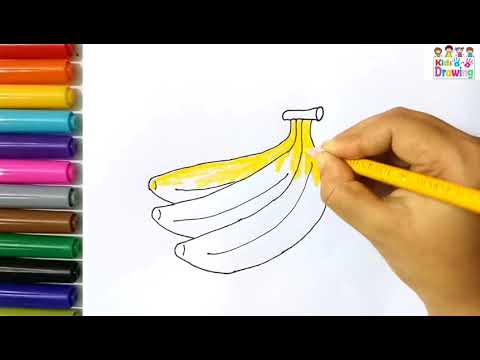 How to draw a banana /coloring pages for kid