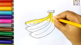 How to draw a banana /coloring pages for kid How to draw a banana /coloring pages for kid
