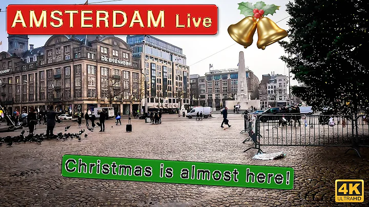 A pre-Christmas 4K walking tour through the streets of Amsterdam - Jordaan to Downtown December 2022