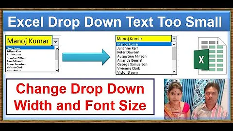 how to Change Drop Down Width and Font Size in Excel | How to increase the size of drop down list