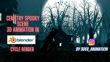 Cemetery spooky scene in blender | 3d animation blender