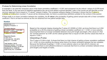 Math 14 2.4 P-values for Determining Linear Correlation