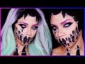 Half Skull Makeup Tutorial - Reattached Face Halloween Torn Makeup