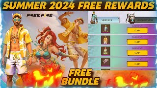 FREE FIRE SUMMER EVENT 2024 FREE REWARDS | SUMMER EVENT FREE REWARDS | SUMMER EVENT FREE BUNDLE