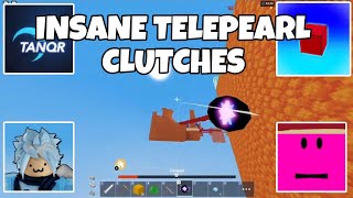 THE BEST TELEPEARL CLUTCHES?! (Roblox BedWars)