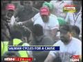 Salman kickstarts mumbai cyclothon  sallunet