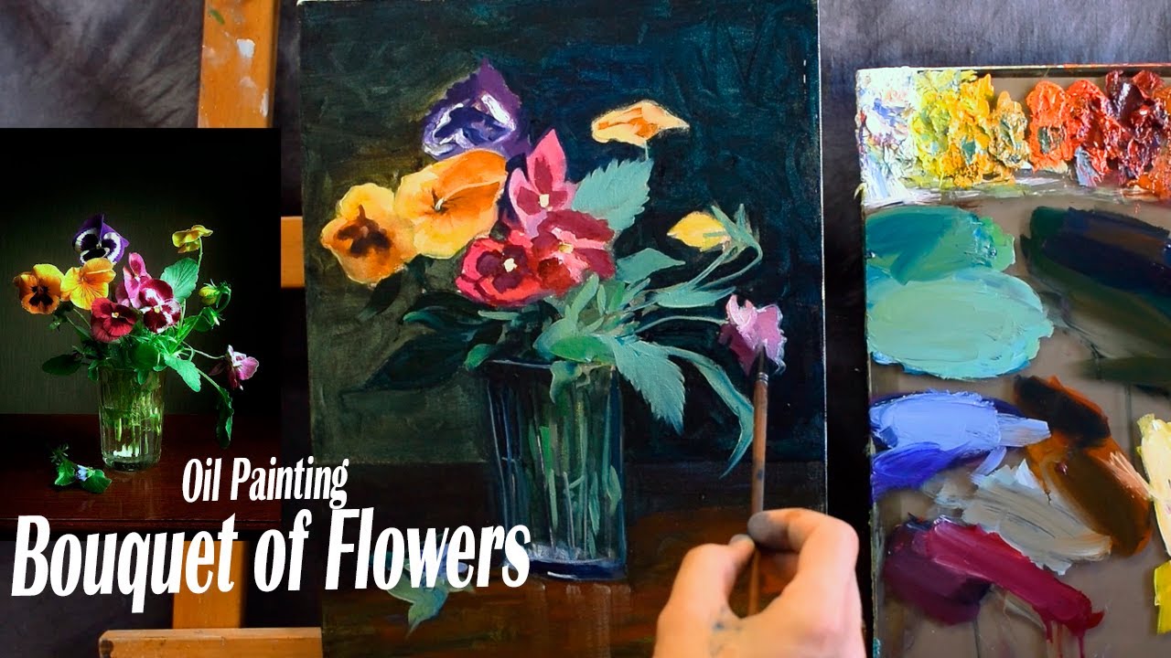 How to paint Flowers in a Vase | Oil Painting Tutorial - YouTube