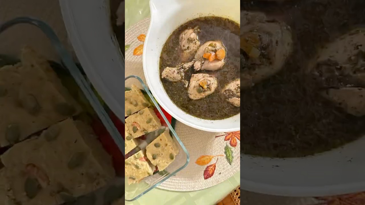 Chicken and vegetable soup. 