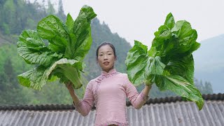 每年都不可辜負的美食“無鹽酸菜”，在配上豬大腸炒酸菜，你們的地區有沒有像我們這樣的吃法？ | Chinese Food Kimchi and pig's large intestine