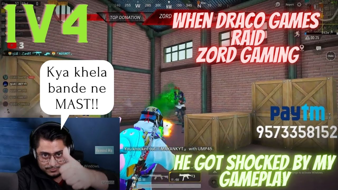 When DRACO GAMES & SMOKY Raid on ZORD GAMING 😱 | 1v4 Clutch By ZORD GAMING | MR. DRACO GOT IMPRESSED