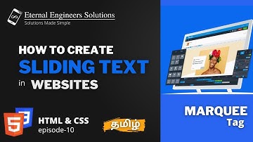 How To Make Sliding Text Using Marquee Tag in HTML And CSS in Tamil | #10 Marquee Tag in tamil | EES