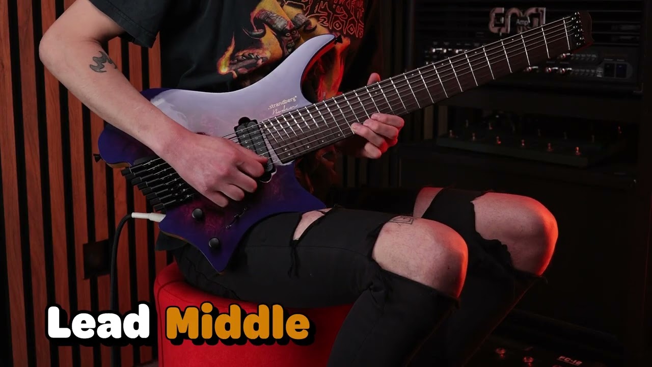 Strandberg Boden J8 Custom Burl Maple Lavender Blue Burst - demo
