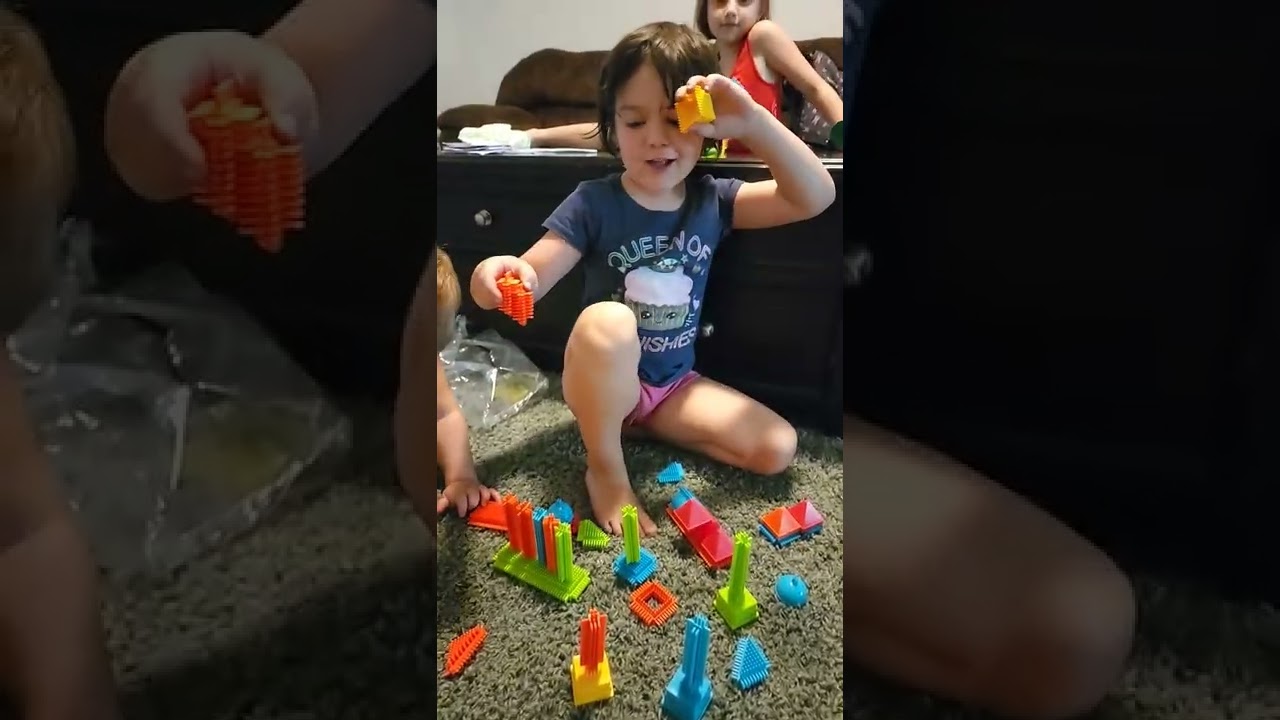 Becca Building with Bristle Blocks!
