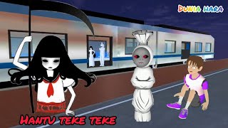 Yuta Mio Rides the Teke Teke Ghost Train 😰 | Pocong Vs Teke Teke 🤣 | Sakura School Simulator Horror