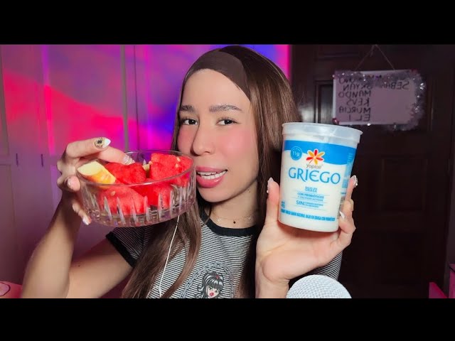 ASMR comiendo yogurt 🍍🍉 | platicando