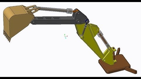 CREO MECHANISM - EXCAVATOR ANIMATION USING SERVO MOTOR